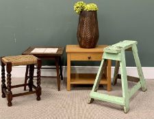 VINTAGE & OTHER FURNITURE ASSORTMENT - to include carpenter's type horse, barley twist string topped