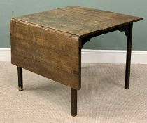 19th CENTURY OAK GATE LEG TABLE - having a single flap, 74cms H, 136cms W, 92cms D (open)