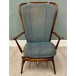 VINTAGE ERCOL STICKBACK ARMCHAIR - 103cms H, 74cms W 49cms D