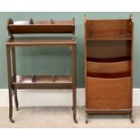 LIBRARY BOOK TROLLEY - circa 1900 mahogany, on castors, 85cms H, 57cms W, 22cms D and a mahogany