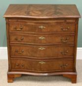 REPRODUCTION MAHOGANY BACHELORS CHEST - with brush slider over four drawers, serpentine front, and