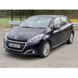 PEUGEOT 208 FIVE DOOR HATCHBACK CAR - registration number CX68 UZY, blue, 1199cc, MOT until 18.10.