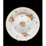 NANTGARW PORCELAIN PLATE circa 1818-1820, of non-moulded circular form, decorated with four