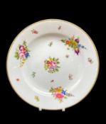 NANTGARW PORCELAIN PLATE circa 1818-1820, of non-moulded circular form, decorated with four