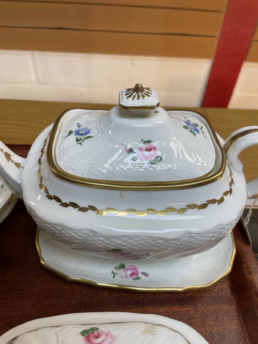 SWANSEA PORCELAIN PART TEA-SET circa 1815-1820, comprising teapot with stand and cover, sucrier - Image 11 of 17