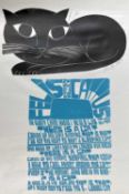 ‡ PAUL PETER PIECH two colour lithograph on grey background - Felis Cattus by Doreen Wallace,