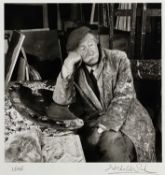 ‡ NICHOLAS SINCLAIR black and white photographic print - Sir Kyffin Williams RA in his studio,
