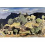 ‡ SIR KYFFIN WILLIAMS RA watercolour - Patagonia landscape, with original Tegfryn Gallery label