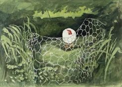 ‡ JOHN ELWYN watercolour - 'The Broody Hen', signed and dated 1980Dimensions: 37 x 52cmsProvenance: