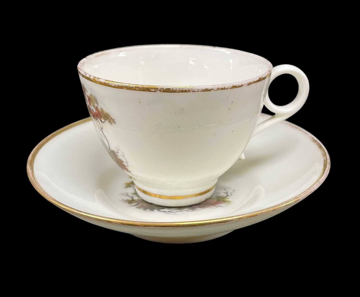 SWANSEA GLASSY PASTE PORCELAIN CUP & SAUCER, circa 1815, decorated by William Billingsley, the cup - Image 4 of 20