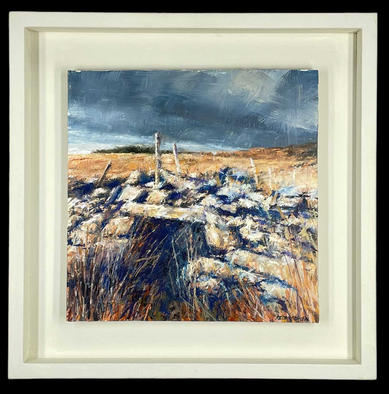 ‡ KEITH BOWEN oil on panel - entitled verso 'Bwlch (Stone Wall Gap)', signed and dated - Image 2 of 2
