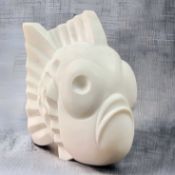 DARREN YEADON Carrara marble sculpture - stylised fish, signed Dimensions: 32 x 30cmsProvenance: