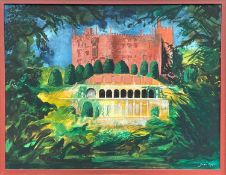 ‡ JOHN PIPER oil on canvas - entitled verso on Marlborough Gallery label (New York) 'Powys Castle,