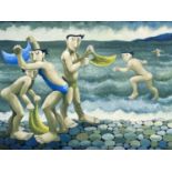 ‡ MURIEL DELAHAYE limited edition (5/275) coloured print - entitled verso 'Bathers', signed in