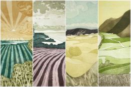 ‡ JOHN BRUNSDON The Gower Suite set of four limited edition (35/150) coloured lithographs - to