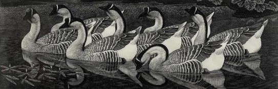 ‡ CHARLES FREDERICK TUNNICLIFFE OBE RA etching (Printer's Proof to R.C) - Chinese geese,
