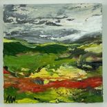 ‡ NICHOLAS WARD oil on panel - landscape, entitled verso 'Blaenafon Moors 2013', signed with