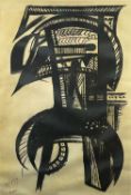 ‡ MERLYN EVANS limited edition (4/10) artist proof print - abstract figure, signed and dated 30.3.