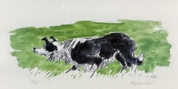 ‡ SIR KYFFIN WILLIAMS RA artist proof coloured print - 'Mott the Sheepdog', signed in