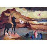 ‡ JOHN ELWYN oil on board – horsemen in landscape, signed and dated verso 1938Dimensions: 31.5 x