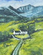 ‡ GWYN ROBERTS oil on canvas - Welsh farmstead in the Brecon Beacons (Fferm Bannau Brycheiniog),