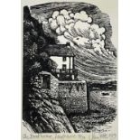 ‡ JOHN PETTS limited edition (38/50) wood engraving - entitled 'The Boathouse, Laugharne', signed