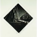 ‡ DAVID CARPANINI limited edition (11/40) monochrome etching - lozenge shaped entitled verso on