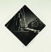 ‡ DAVID CARPANINI limited edition (11/40) monochrome etching - lozenge shaped entitled verso on