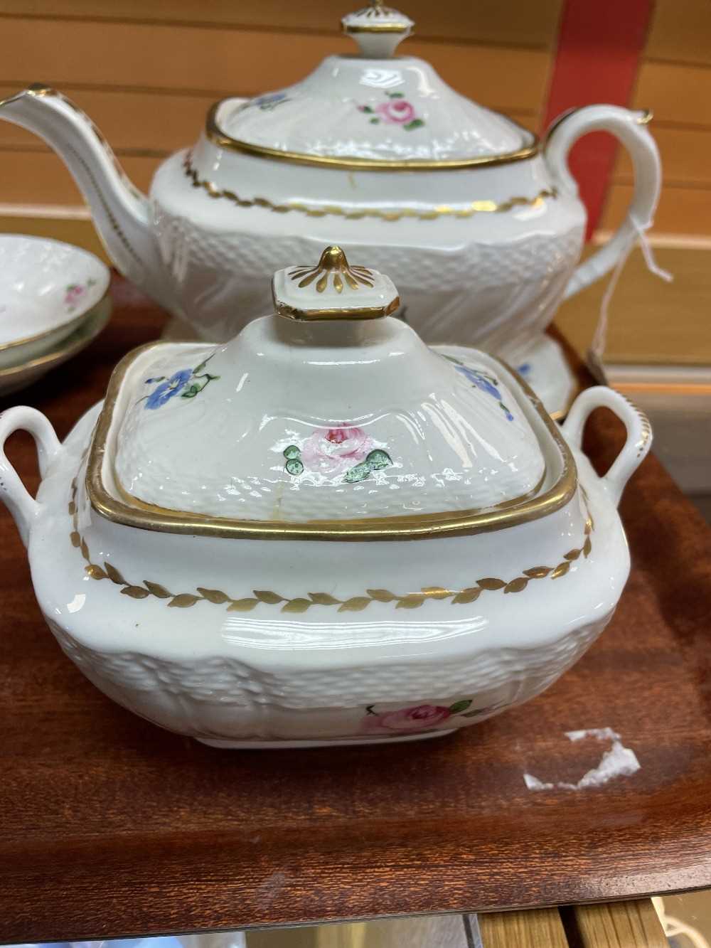 SWANSEA PORCELAIN PART TEA-SET circa 1815-1820, comprising teapot with stand and cover, sucrier - Image 16 of 17