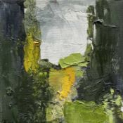 ‡ NICHOLAS WARD oil on canvas - semi-abstract coastal scene, signed with initials versoDimensions: