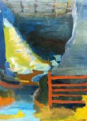 ‡ ANDREW McCUTCHEON oil on board - entitled verso 'Sheep in the Shade', signed with