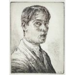 ‡ EDGAR HOLLOWAY etching - self portrait no. 23, signed in pencilDimensions: 13.5 x