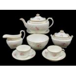 SWANSEA PORCELAIN PART TEA-SET circa 1815-1820, comprising teapot with stand and cover, sucrier