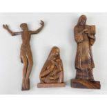 ANTHONY FOSTER / ERIC GILL two finely carved and stained boxwood religious figures of Christ and the