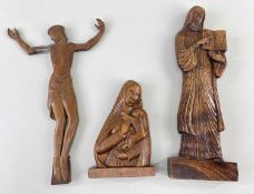 ANTHONY FOSTER / ERIC GILL two finely carved and stained boxwood religious figures of Christ and the