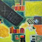 ‡ ERIC MALTHOUSE oil on board - abstract, entitled 'The Classroom', unsignedDimensions: 90 x