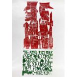 ‡ PAUL PETER PIECH two colour lithograph - with quote from Bruce Kent, Catholic priest, political