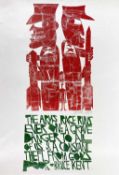 ‡ PAUL PETER PIECH two colour lithograph - with quote from Bruce Kent, Catholic priest, political