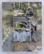 ‡ BRENDAN STUART BURNS mixed media, oil, wax and perspex on board - entitled verso on ten Gallery