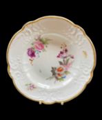 NANTGARW PORCELAIN DISH PAINTED BY THOMAS PARDOE circa 1818-1820, of lobed form, the border