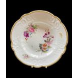 NANTGARW PORCELAIN DISH PAINTED BY THOMAS PARDOE circa 1818-1820, of lobed form, the border