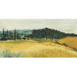 ‡ GWILYM PRICHARD oil on canvas - French summer landscape with cornfields and poplars,