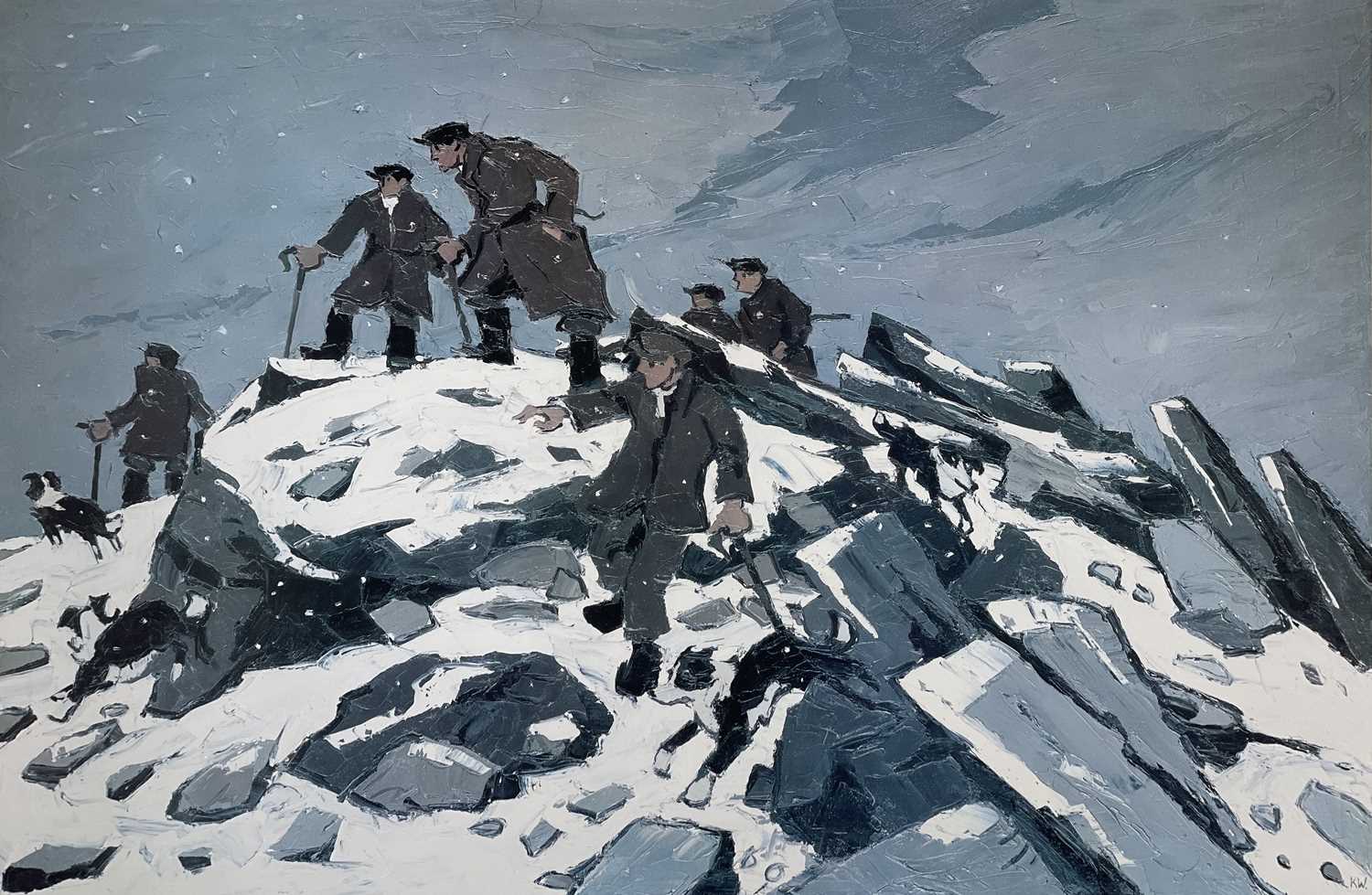 ‡ SIR KYFFIN WILLIAMS RA limited edition (14/250) print - entitled 'The Gathering (Farmers on Glyder