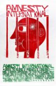 ‡ PAUL PETER PIECH limited edition two colour lithograph - for Amnesty international opposing the