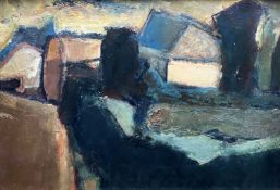 ‡ WILL ROBERTS oil on board - entitled verso 'Farm', signed and dated 1967 verso, with Conwy 1967