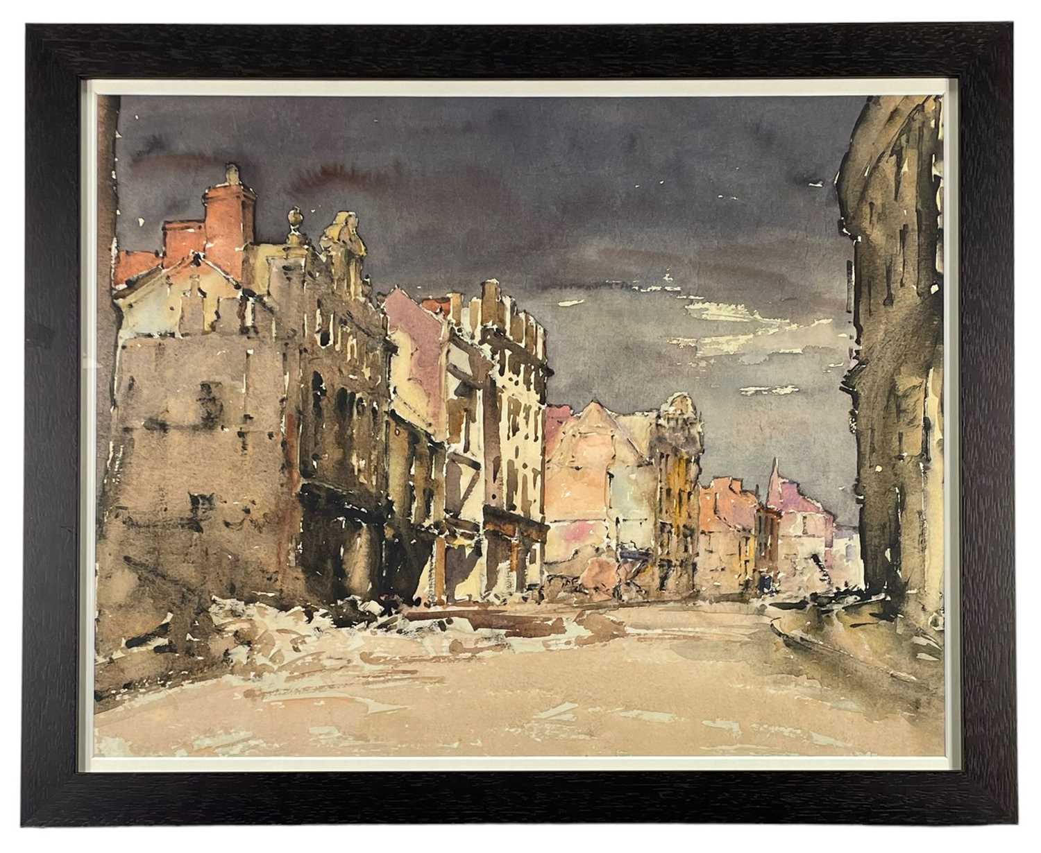 ‡ WILL EVANS watercolour - Swansea street scene after a devastating German air raid of February - Image 2 of 2