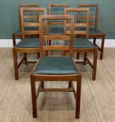 PAUL MATT FOR BRYNMAWR: SET OF SIX ARTS & CRAFTS OAK DINING CHAIRS, with double bar square backs and