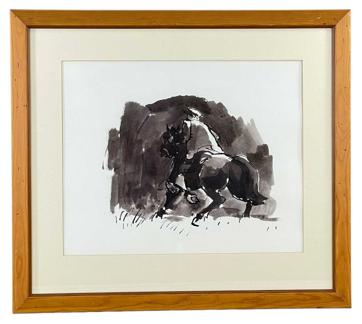 ‡ SIR KYFFIN WILLIAMS RA colourwash print - farmer on cobb, unsignedDimensions: 37 x - Image 2 of 2