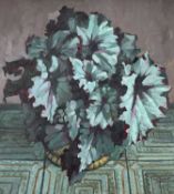 BRYN RICHARDS oil on board - still life, entitled verso 'Begonia Rex', signed and dated