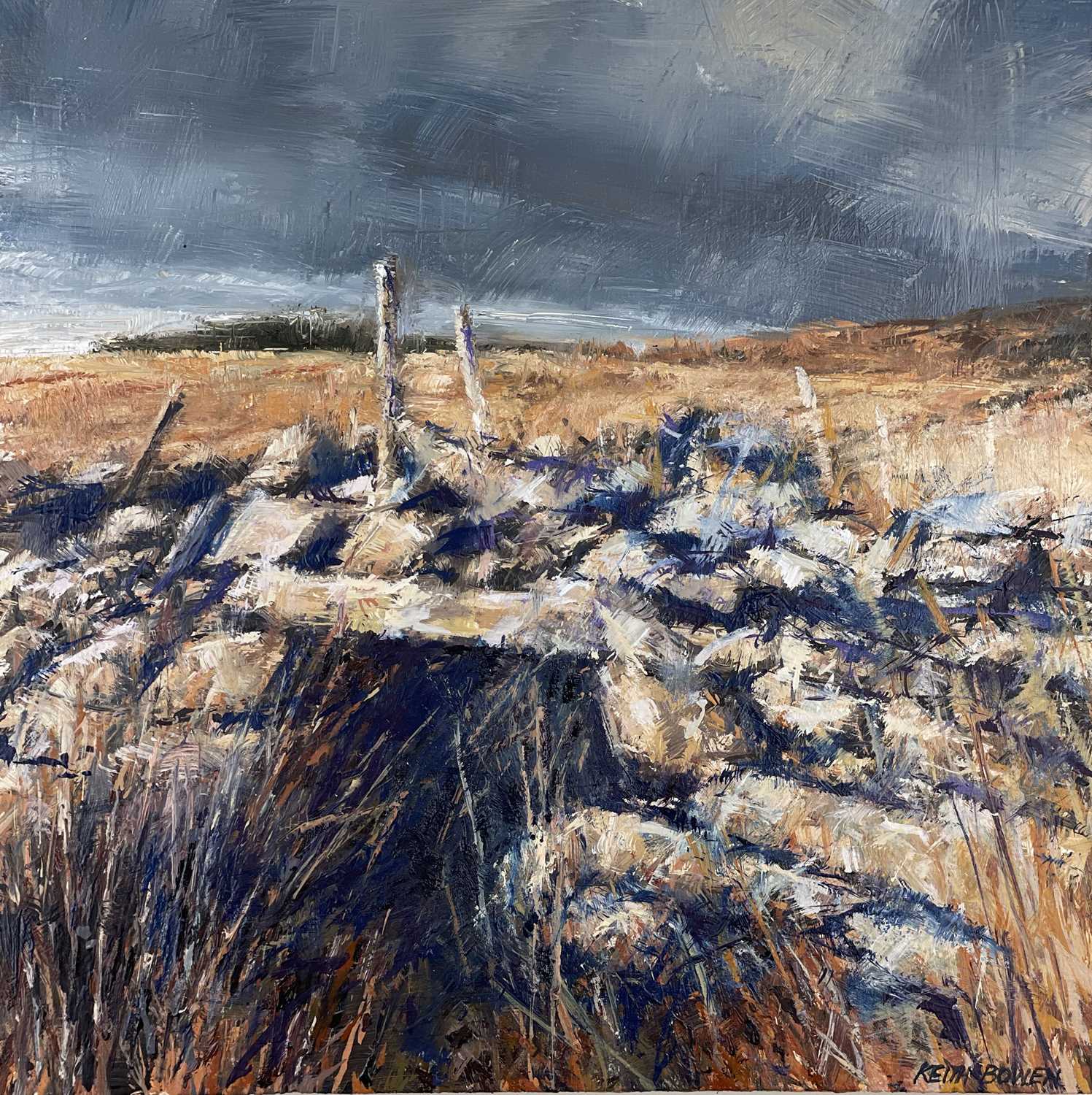 ‡ KEITH BOWEN oil on panel - entitled verso 'Bwlch (Stone Wall Gap)', signed and dated